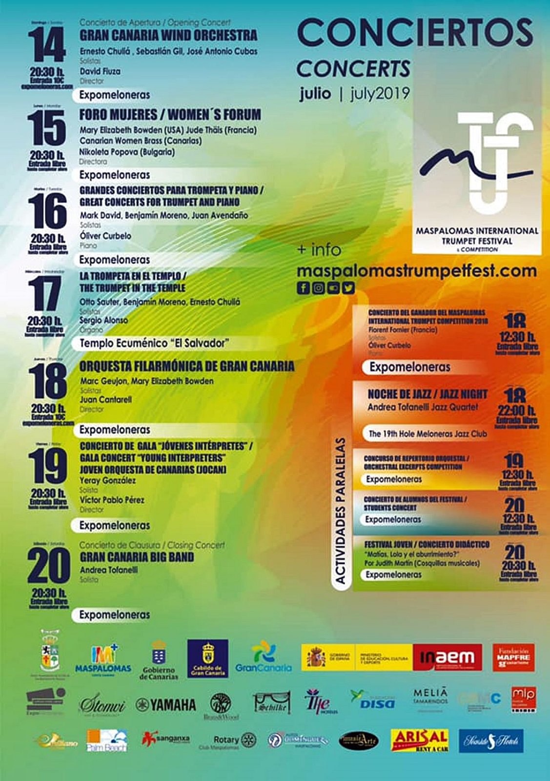 Agenda Cultural Semanal - Del 8 al 14 de Julio de 2019