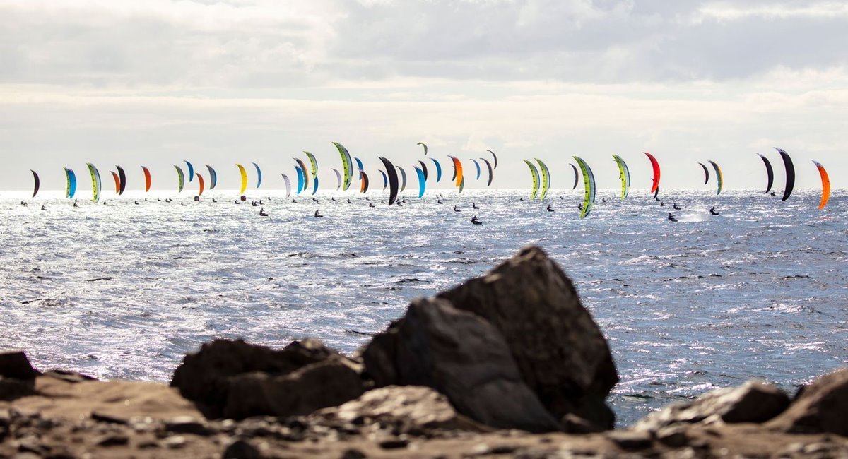 Vista General de la Playa de Las Burras - Campeonato Europeo de KiteFoil