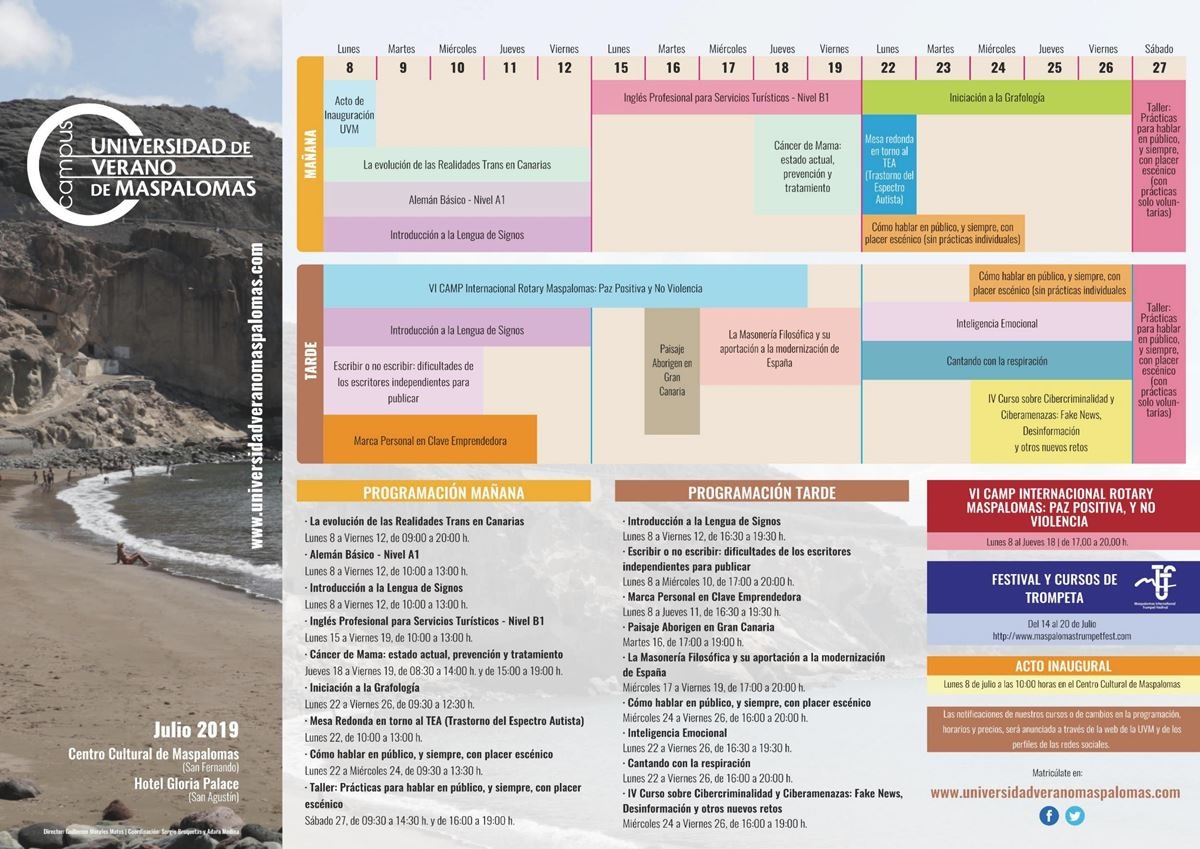  Agenda Cultural Semanal - Del 8 al 14 de Julio de 2019