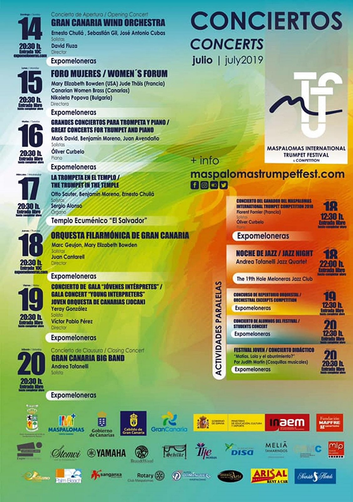  Agenda Cultural Semanal - Del 8 al 14 de Julio de 2019