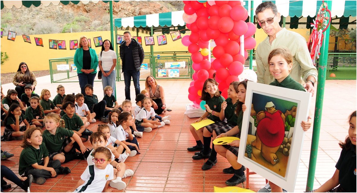 Los pequeños valientes del Canterbury de Maspalomas subastan solidaridad y arte indigenista contra el cáncer infantil