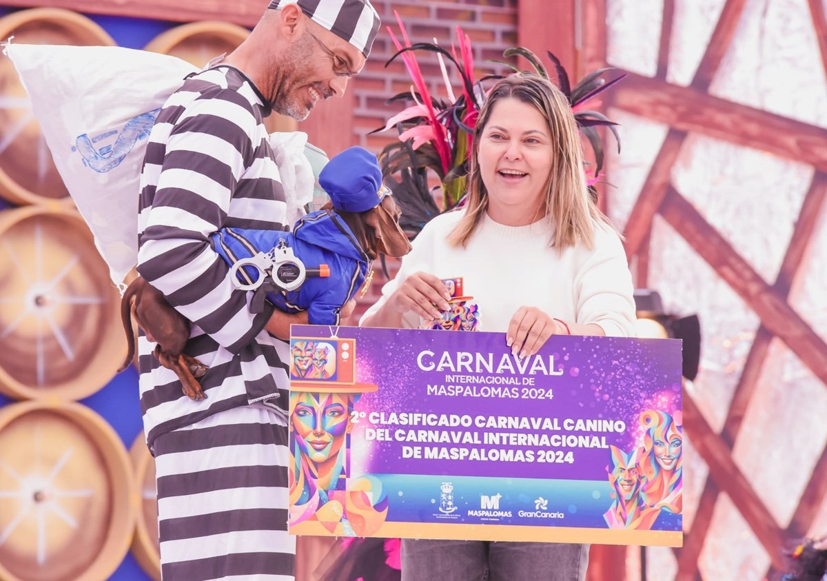 La simpática ‘Niña’ ganadora del Carnaval Canino de Maspalomas 2024