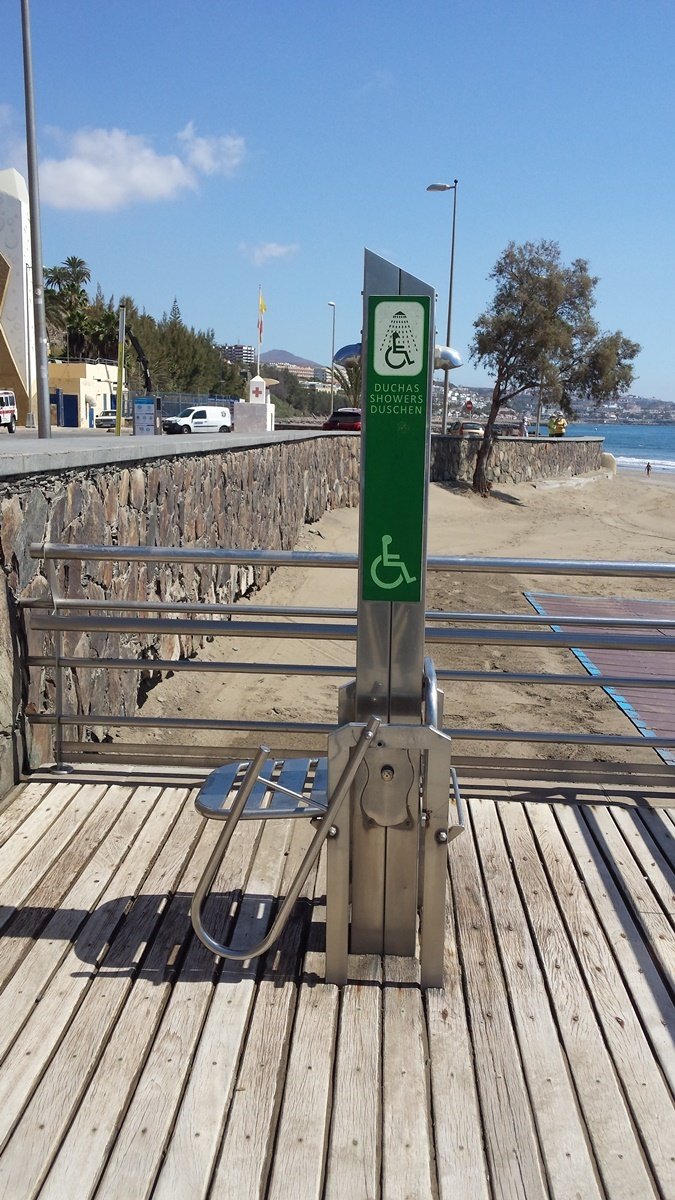 Duchas adaptadas - Playa del Inglés - Accesibilidad Playa del Inglés