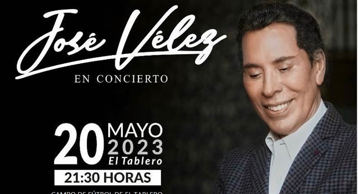 Este sábado,  concierto de José Vélez en el campo de fútbol de El Tablero