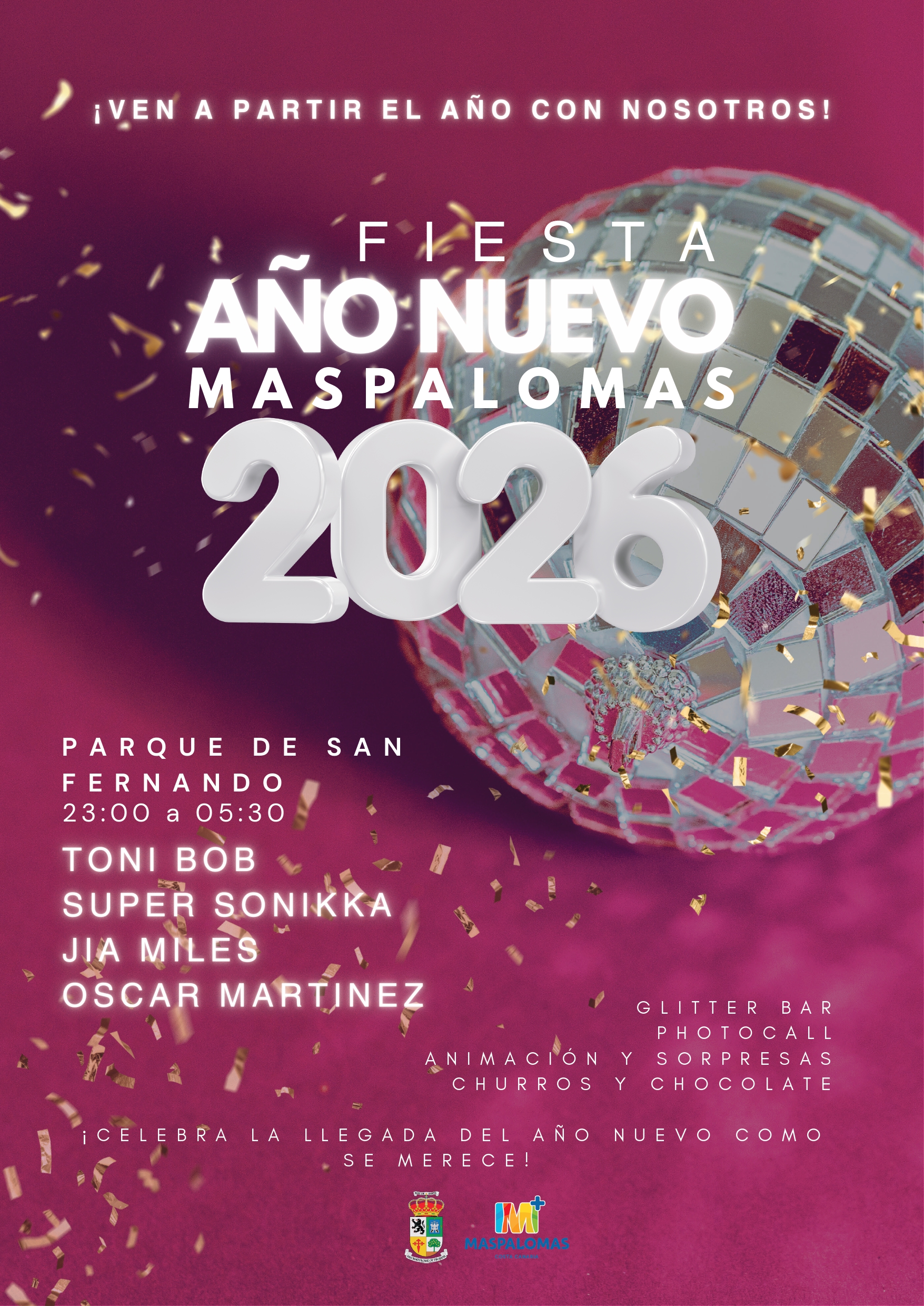 20251223 FyE CARTEL FIESTA DE FIN DE AÑO 25 EN MASPALOMAS PLAZA DE SAN FERNANDO