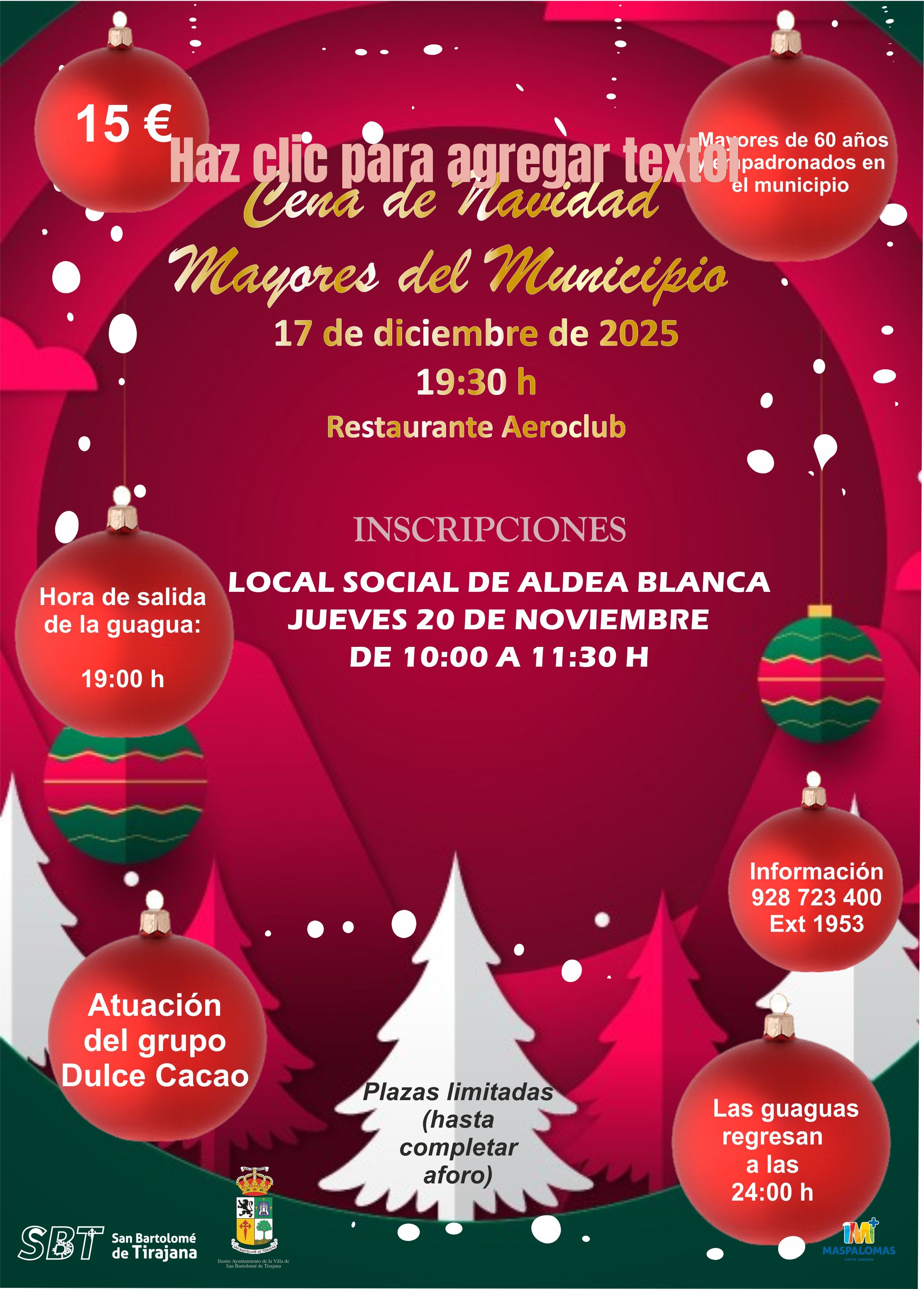 Aldea Blanca - Cena de Navidad Mayores del Municipio